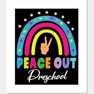 Stars Heart Rainbow Peace Out Preschool Hello Summer Break Posters and Art